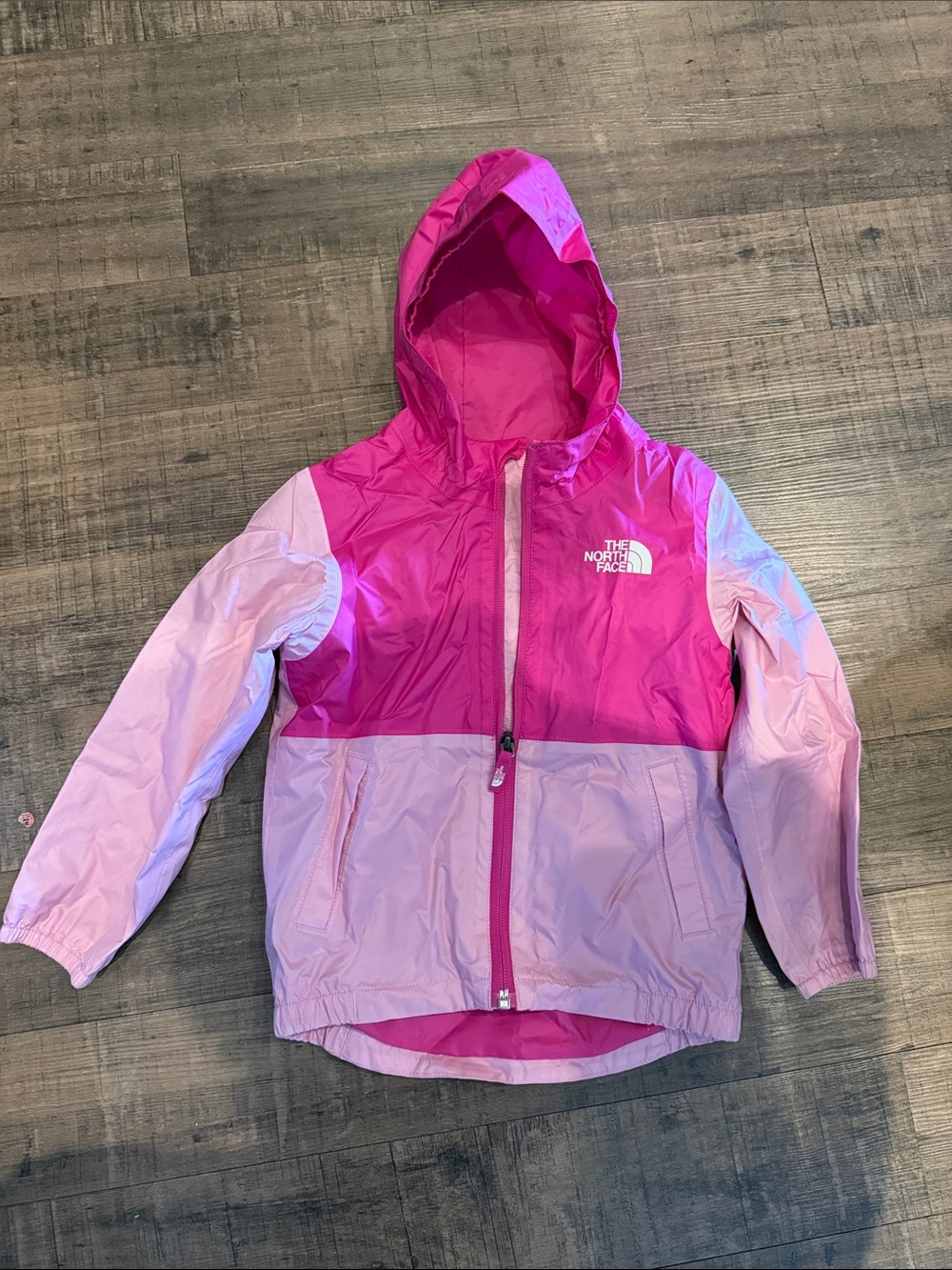 The North Face Girls' Pink Colorblock Hooded Jacket 3t